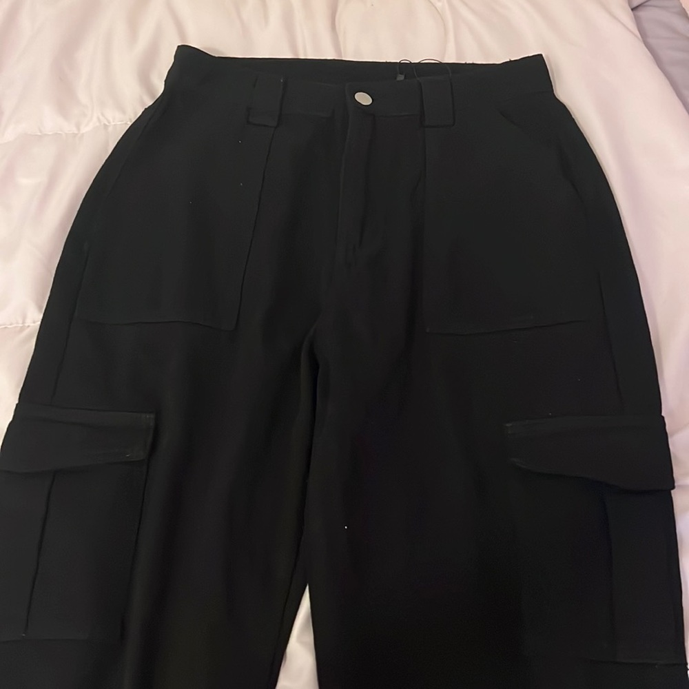 Black cargo flap pocket side jeans , size 30